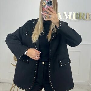 Black Studded Women's Jacket